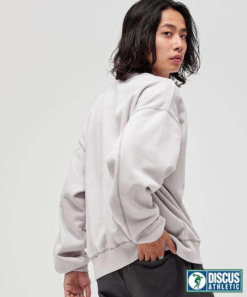 DISCUS ATHLETIC(ディスカス アスレチック)の「DISCUS ATHLETIC/ディスカス アスレチック ワンポイントロゴ配色シープ裏毛プルオーバー(スウェット・メンズ・ネイビー/オフホワイト/グリーン/ブラック/ライトグレー/ピンク・L/M/XL)」の12枚目の写真