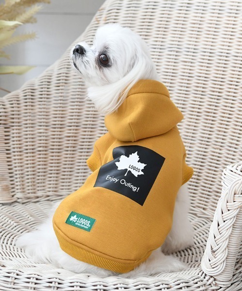 LOGOS(ロゴス)の「LOGOS/もちのびボックスロゴパーカー(ペットウェア・メンズ・イエロー/ブラック・XS/S/M/L/2L/3L)」の2枚目の写真