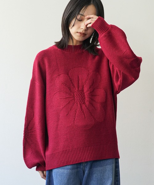 ♡一度だけ着用♡アナスイミニ　　ニットジャケットのみ⭐︎超美品⭐︎ セール】花モチーフジャガードニットプルオーバー（ニット