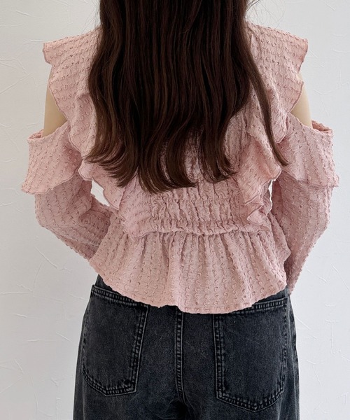Heather(ヘザー)の「ショルダーカットフリルブラウス 142018(シャツ/ブラウス・レディース・ホワイト/ピンク/ブラック・FREE)」の8枚目の写真