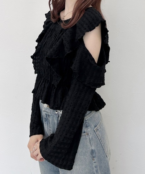 Heather(ヘザー)の「ショルダーカットフリルブラウス 142018(シャツ/ブラウス・レディース・ホワイト/ピンク/ブラック・FREE)」の10枚目の写真