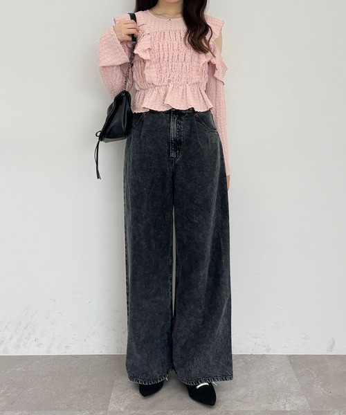 Heather(ヘザー)の「ショルダーカットフリルブラウス 142018(シャツ/ブラウス・レディース・ホワイト/ピンク/ブラック・FREE)」の15枚目の写真