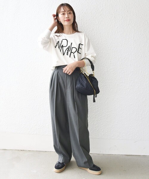 SHIPS(シップス)の「【WEB限定】 バリエーション プリント ドルマン ロングスリーブ TEE(スウェット・レディース・ストーン/オフホワイト/チャコールグレー・ONE SIZE)」の20枚目の写真