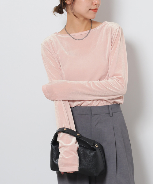 JOURNAL STANDARD relume(ジャーナルスタンダード レリューム)の「シアーベロア2WAYプルオーバー(Tシャツ/カットソー・レディース・チャコールグレー/ピンク/ブラウン・FREE)」の21枚目の写真