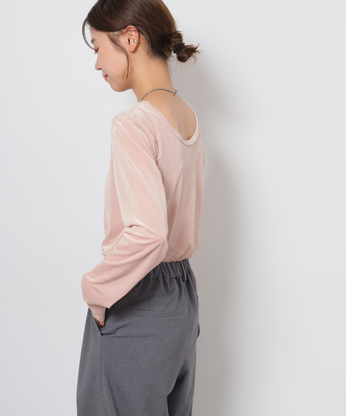 JOURNAL STANDARD relume(ジャーナルスタンダード レリューム)の「シアーベロア2WAYプルオーバー(Tシャツ/カットソー・レディース・チャコールグレー/ピンク/ブラウン・FREE)」の19枚目の写真