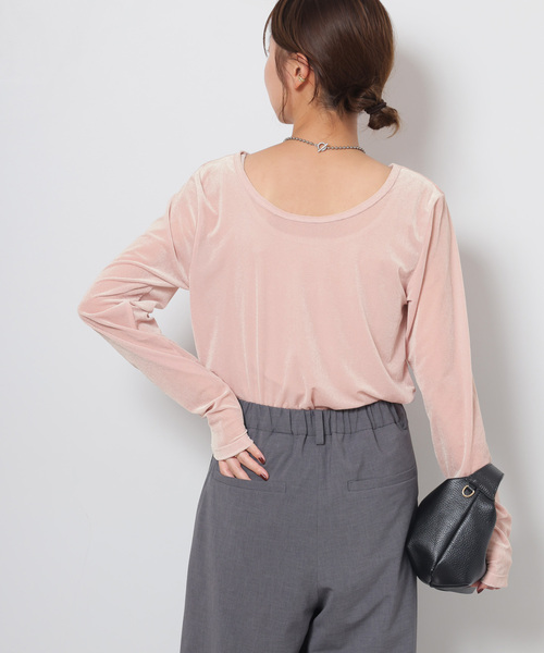 JOURNAL STANDARD relume(ジャーナルスタンダード レリューム)の「シアーベロア2WAYプルオーバー(Tシャツ/カットソー・レディース・チャコールグレー/ピンク/ブラウン・FREE)」の18枚目の写真