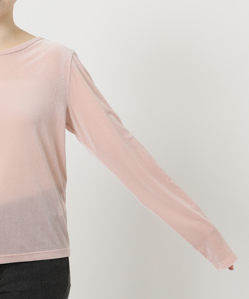 JOURNAL STANDARD relume(ジャーナルスタンダード レリューム)の「シアーベロア2WAYプルオーバー(Tシャツ/カットソー・レディース・チャコールグレー/ピンク/ブラウン・FREE)」の12枚目の写真