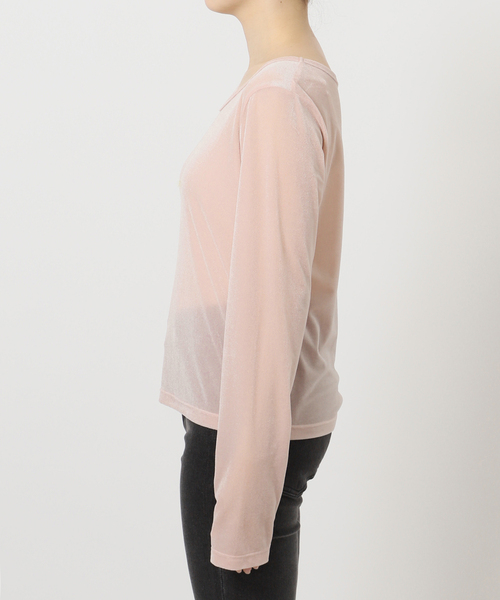 JOURNAL STANDARD relume(ジャーナルスタンダード レリューム)の「シアーベロア2WAYプルオーバー(Tシャツ/カットソー・レディース・チャコールグレー/ピンク/ブラウン・FREE)」の8枚目の写真