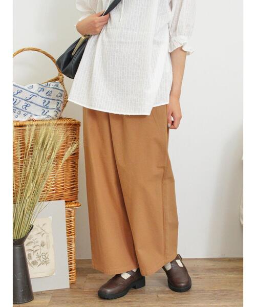 Samansa Mos2(サマンサ モスモス)の「【M/Lサイズ】ツイルイージーストレートパンツ(その他パンツ・レディース・カーキ/ブラウン/チャコールグレー・M/L)」の3枚目の写真