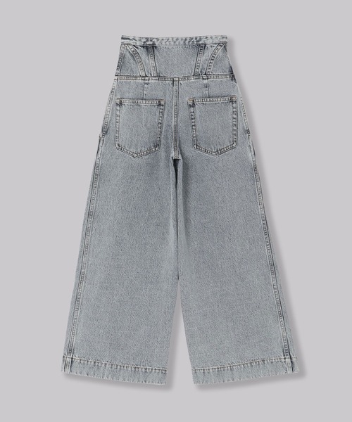 THINGS THAT MATTER（シングス ザット マター）の「CORSET WAIST DENIM WIDE PANTS / コルセットウエストデニムワイドパンツ（デニムパンツ・レディース・ブラック/ブルー・1/2）」の9枚目の写真