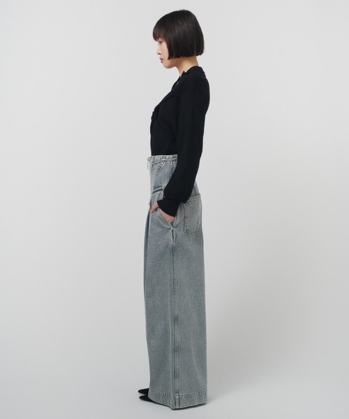 THINGS THAT MATTER（シングス ザット マター）の「CORSET WAIST DENIM WIDE PANTS / コルセットウエストデニムワイドパンツ（デニムパンツ・レディース・ブラック/ブルー・1/2）」の15枚目の写真