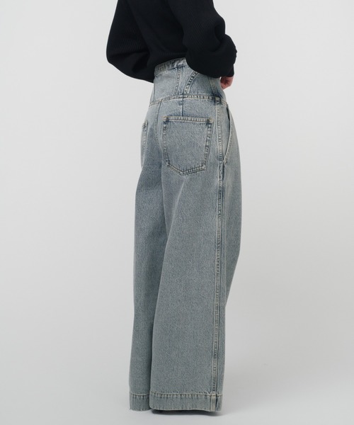 CORSET WAIST DENIM WIDE PANTS / コルセットウエストデニムワイド