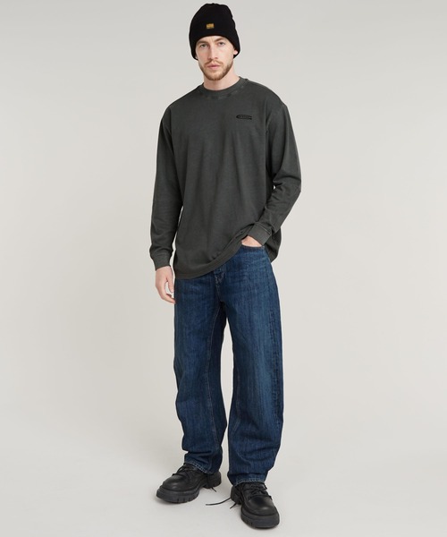 G-STAR(ジースター)の「PIGMENT DYE LOOSE T-SHIRT/オーバーサイズピグメントダイロゴロングスリーブTシャツ(Tシャツ/カットソー・メンズ・ダークブラック/ブルー系その他・X-LARGE/SMALL/MEDIUM/LARGE/X-SMALL)」の8枚目の写真