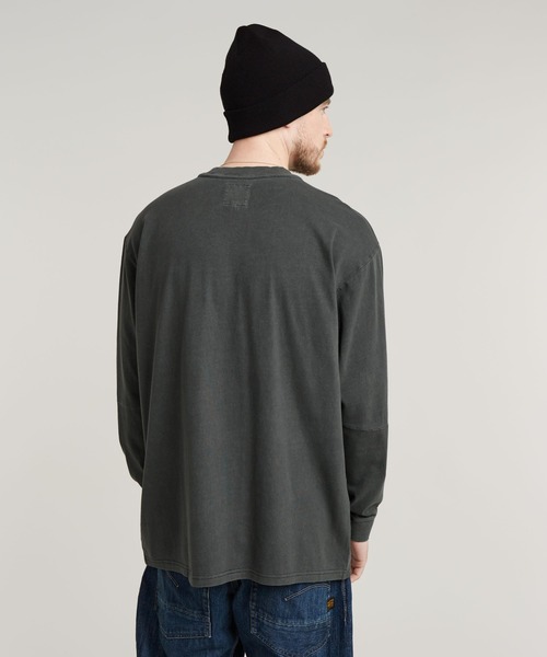 G-STAR(ジースター)の「PIGMENT DYE LOOSE T-SHIRT/オーバーサイズピグメントダイロゴロングスリーブTシャツ(Tシャツ/カットソー・メンズ・ダークブラック/ブルー系その他・X-LARGE/SMALL/MEDIUM/LARGE/X-SMALL)」の9枚目の写真