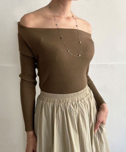 Jewelobe(ジュエローブ)の「2wayボレロドッキングタイトリブニットトップス(ニット/セーター・レディース・ブラック/ブラウン・FREE)」の1枚目の写真