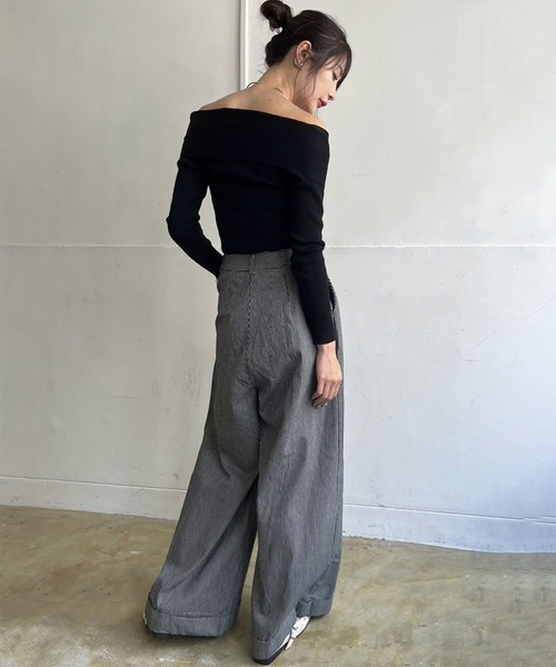 Jewelobe(ジュエローブ)の「2wayボレロドッキングタイトリブニットトップス(ニット/セーター・レディース・ブラック/ブラウン・FREE)」の3枚目の写真