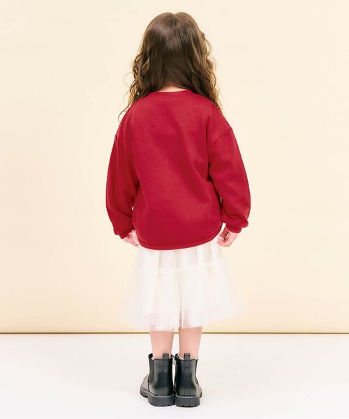 apres les cours（アプレレクール）の「無地・総柄ゆったりトレーナー（スウェット・キッズ・アイボリー/レッド/サーモンピンク/ブラック/ネイビー/その他3/クリーム・110/100/90/80/140/130/120）」の8枚目の写真