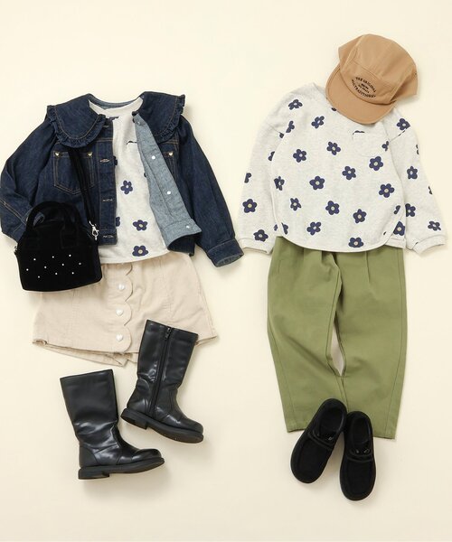 apres les cours（アプレレクール）の「無地・総柄ゆったりトレーナー（スウェット・キッズ・アイボリー/レッド/サーモンピンク/ブラック/ネイビー/その他3/クリーム・110/100/90/80/140/130/120）」の14枚目の写真