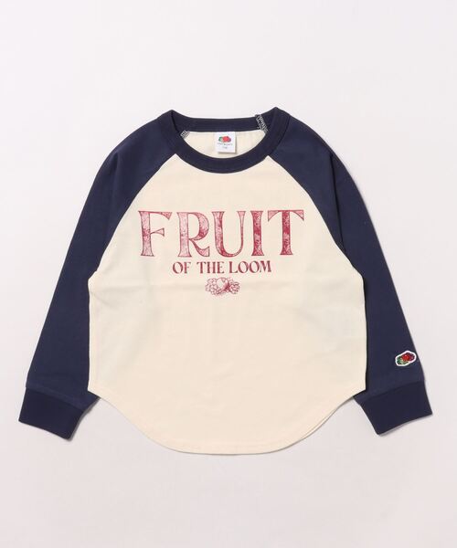 配色ラグラン長袖T / キッズ / ロンT / 前面 / ロゴ / プリント