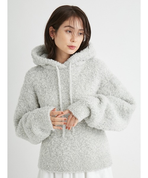 ◆新品◆　emmi ラメニット　フーディー　ラメ　シルバー　きらきら☆ emmi（エミ）の「ラメニットフーディー（ニット/セーター）」 - WEAR
