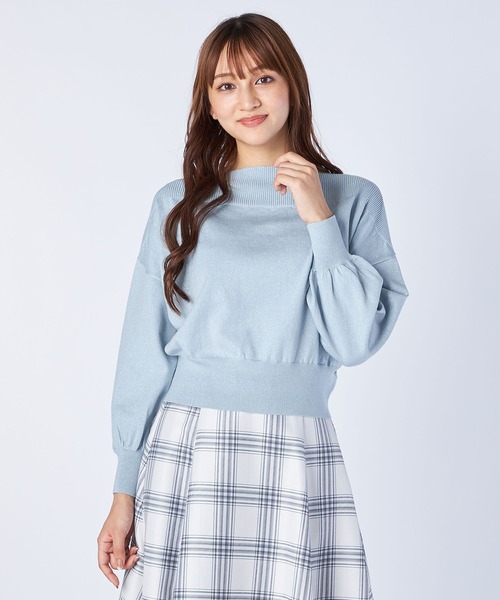 LAISSE PASSE（レッセパッセ）の「オフショルショートプルオーバー（ニット/セーター・レディース・ピンク/ミント/ベージュ/マスタード/ライトピンク・MEDIUM）」の3枚目の写真