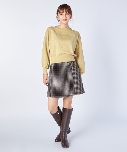 LAISSE PASSE（レッセパッセ）の「オフショルショートプルオーバー（ニット/セーター・レディース・ピンク/ミント/ベージュ/マスタード/ライトピンク・MEDIUM）」の11枚目の写真