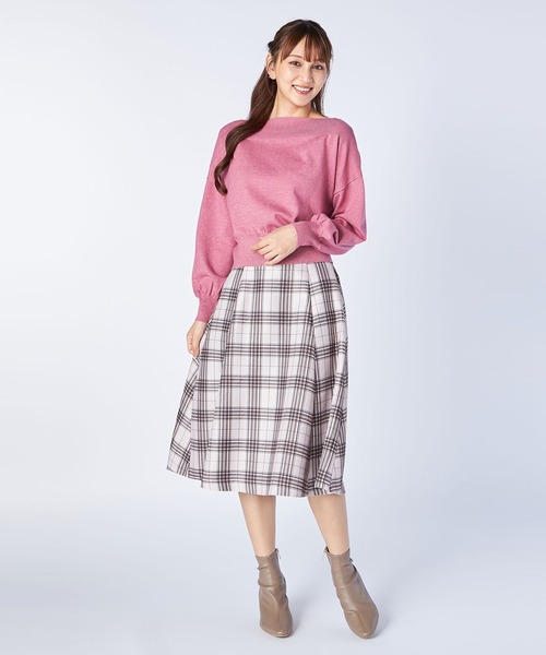 LAISSE PASSE（レッセパッセ）の「オフショルショートプルオーバー（ニット/セーター・レディース・ピンク/ミント/ベージュ/マスタード/ライトピンク・MEDIUM）」の13枚目の写真