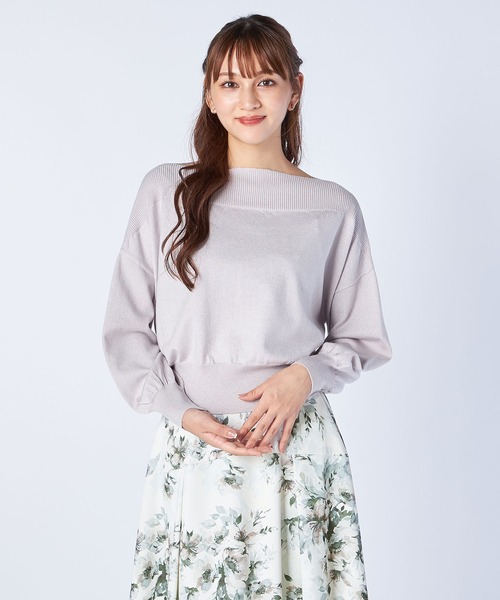 LAISSE PASSE（レッセパッセ）の「オフショルショートプルオーバー（ニット/セーター・レディース・ピンク/ミント/ベージュ/マスタード/ライトピンク・MEDIUM）」の14枚目の写真