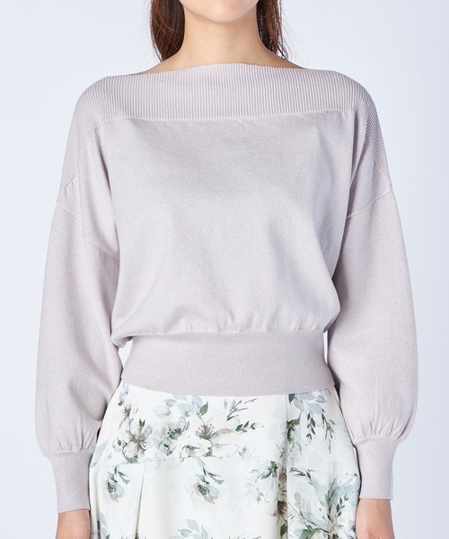 LAISSE PASSE（レッセパッセ）の「オフショルショートプルオーバー（ニット/セーター・レディース・ピンク/ミント/ベージュ/マスタード/ライトピンク・MEDIUM）」の15枚目の写真