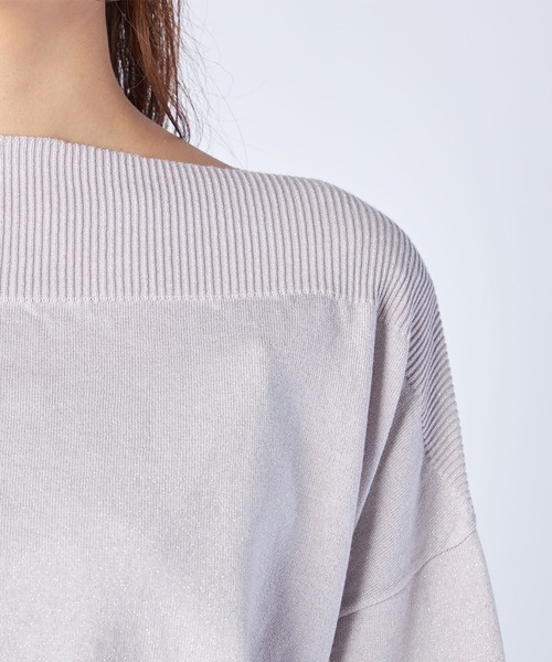 LAISSE PASSE（レッセパッセ）の「オフショルショートプルオーバー（ニット/セーター・レディース・ピンク/ミント/ベージュ/マスタード/ライトピンク・MEDIUM）」の16枚目の写真