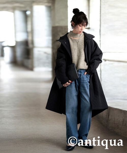 antiqua(アンティカ)の「肌見せハイネックニット(ニット/セーター・レディース・グリーン/グレー/ベージュ・ONESIZE)」の15枚目の写真