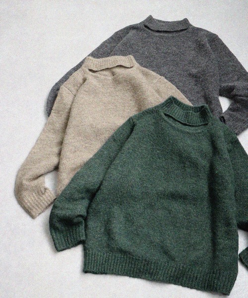 antiqua(アンティカ)の「肌見せハイネックニット(ニット/セーター・レディース・グリーン/グレー/ベージュ・ONESIZE)」の20枚目の写真