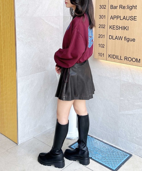 INGNI（イング）の「ヴィンテージライクフェイクレザープリーツスカート（スカート・レディース・ブラック/ブラウン・FREE）」の20枚目の写真