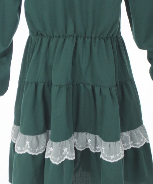 axes femme(アクシーズファム)の「ネコ襟ティアードワンピース(ワンピース・キッズ・ダークグリーン/パープル・MEDIUM/LARGE/X-LARGE)」の12枚目の写真
