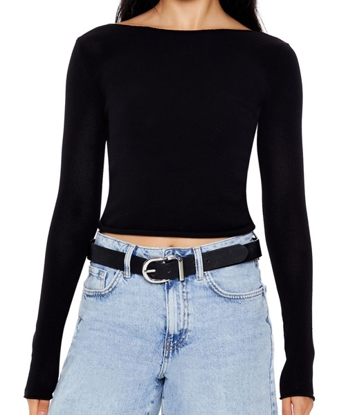 FOREVER 21(フォーエバー トゥエンティーワン)の「ベーシックニットプルオーバー(ニット/セーター・レディース・バーガンディー/ブラック・SMALL/MEDIUM)」の1枚目の写真