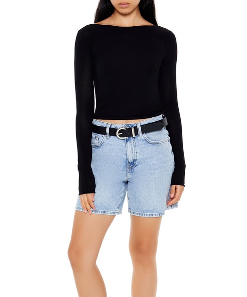 FOREVER 21(フォーエバー トゥエンティーワン)の「ベーシックニットプルオーバー(ニット/セーター・レディース・バーガンディー/ブラック・SMALL/MEDIUM)」の3枚目の写真