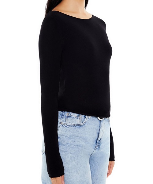 FOREVER 21(フォーエバー トゥエンティーワン)の「ベーシックニットプルオーバー(ニット/セーター・レディース・バーガンディー/ブラック・SMALL/MEDIUM)」の4枚目の写真