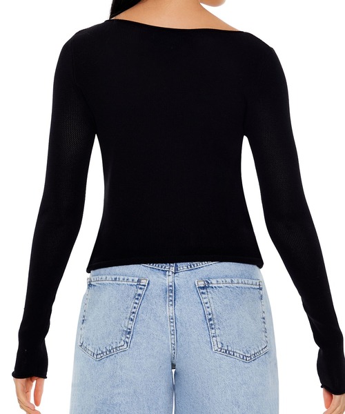 FOREVER 21(フォーエバー トゥエンティーワン)の「ベーシックニットプルオーバー(ニット/セーター・レディース・バーガンディー/ブラック・SMALL/MEDIUM)」の5枚目の写真