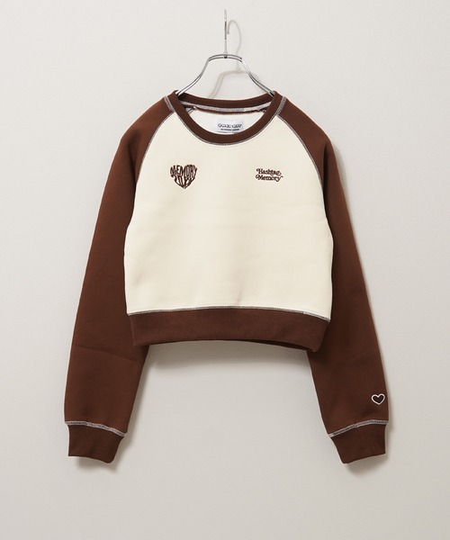 #MEMORY(メモリー)の「【MEMORY】lady's オーバーロック ボンディング ラグラン ショート丈スウェット / Lady's Overlock Bonded Raglan Short Length Sweatshirt(スウェット・レディース・ホワイト系/グリーン/ブラウン/ブラック・FREE)」の9枚目の写真