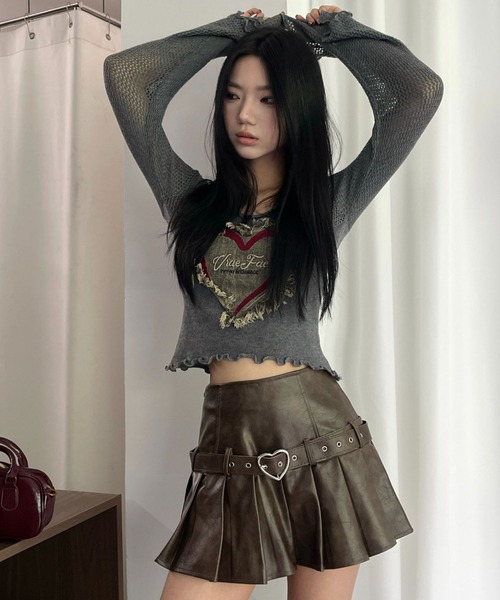 Sibra(シブラ)の「パッチワークデザインニット(ニット/セーター・レディース・ブラウン/レッド/グレー/ブラック/ホワイト・M)」の8枚目の写真