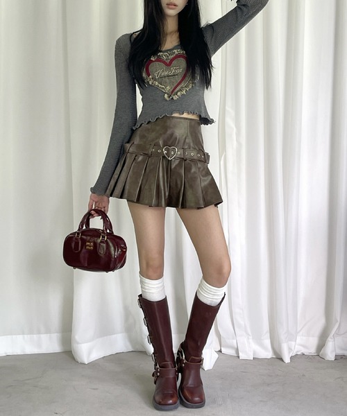 Sibra(シブラ)の「パッチワークデザインニット(ニット/セーター・レディース・ブラウン/レッド/グレー/ブラック/ホワイト・M)」の9枚目の写真