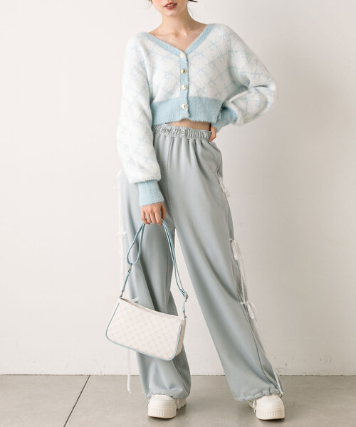 OLIVE des OLIVE（オリーブデオリーブ）の「サイドレースリボンスウェットパンツ（スウェットパンツ・レディース・サックスブルー/オフホワイト/トップグレー/ピンク・FREE）」の14枚目の写真