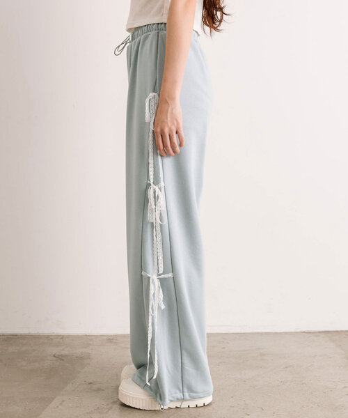 OLIVE des OLIVE（オリーブデオリーブ）の「サイドレースリボンスウェットパンツ（スウェットパンツ・レディース・サックスブルー/オフホワイト/トップグレー/ピンク・FREE）」の19枚目の写真