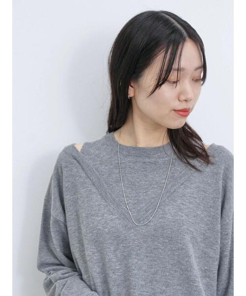 Samansa Mos2 blue（サマンサモスモスブルー）の「◎レイヤードライクニットプルオーバー（ニット/セーター・レディース・グレー/ブラウン/ベージュ・F）」の6枚目の写真