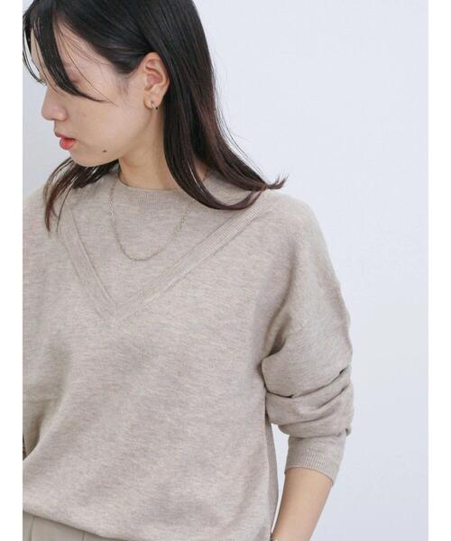 Samansa Mos2 blue（サマンサモスモスブルー）の「◎レイヤードライクニットプルオーバー（ニット/セーター・レディース・グレー/ブラウン/ベージュ・F）」の14枚目の写真