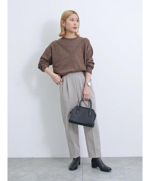 Samansa Mos2 blue（サマンサモスモスブルー）の「◎レイヤードライクニットプルオーバー（ニット/セーター・レディース・グレー/ブラウン/ベージュ・F）」の21枚目の写真