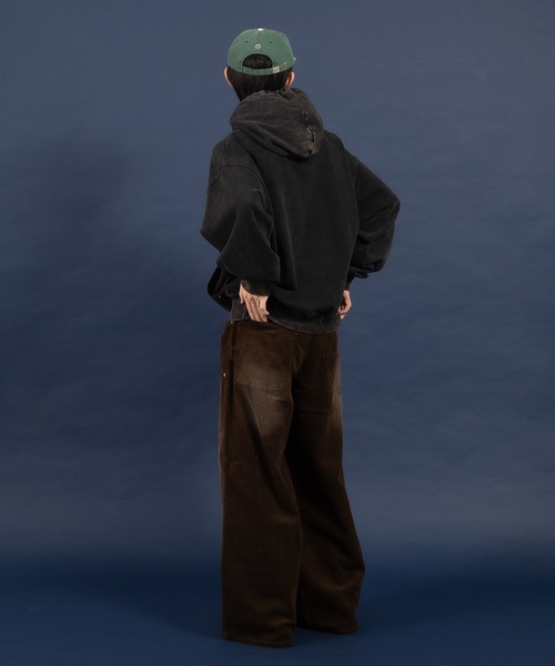 Perushu（ペルーシュ）の「ヴィンテージライクヘビーウェイトスウェットパーカー（パーカー・メンズ・杢グレー/ブラック/パープル・MEDIUM/LARGE）」の15枚目の写真