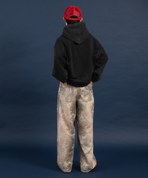 Perushu（ペルーシュ）の「ヴィンテージライクヘビーウェイトスウェットパーカー（パーカー・メンズ・杢グレー/ブラック/パープル・MEDIUM/LARGE）」の21枚目の写真