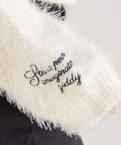 ZIDDY（ジディ）の「シャギーニット(130~160cm)（ニット/セーター・キッズ・オフホワイト/ブラック・150cm/140cm/130cm/FREE）」の7枚目の写真