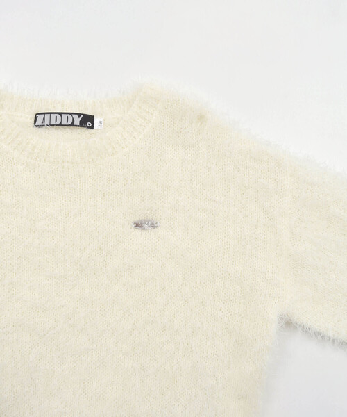 ZIDDY（ジディ）の「シャギーニット(130~160cm)（ニット/セーター・キッズ・オフホワイト/ブラック・150cm/140cm/130cm/FREE）」の12枚目の写真
